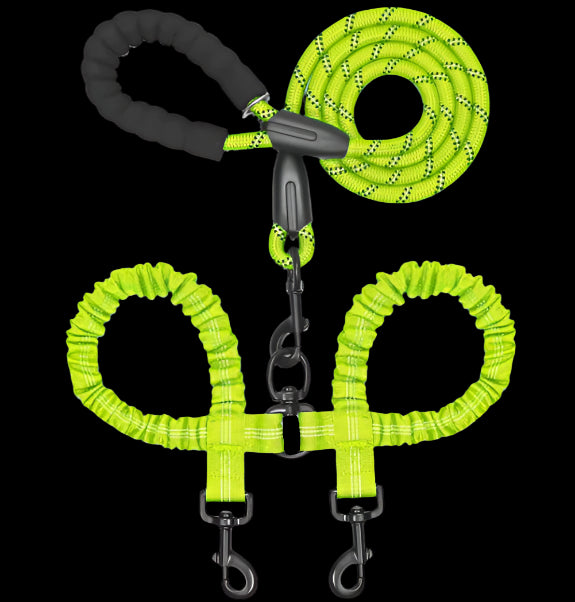 Dual Retractable Nylon Pet Leash