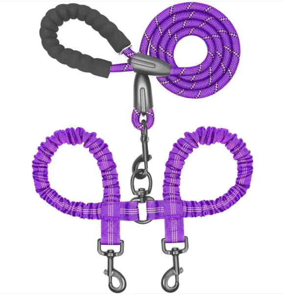 Dual Retractable Nylon Pet Leash
