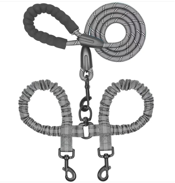 Dual Retractable Nylon Pet Leash