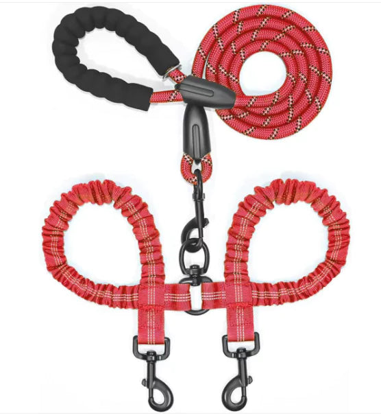 Dual Retractable Nylon Pet Leash