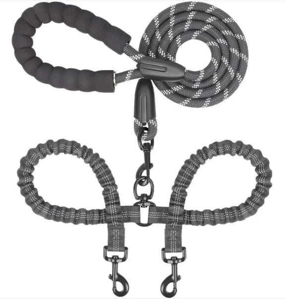 Dual Retractable Nylon Pet Leash