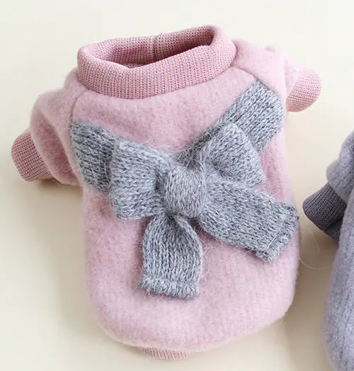 Fluffy Bowtie Pet Sweater