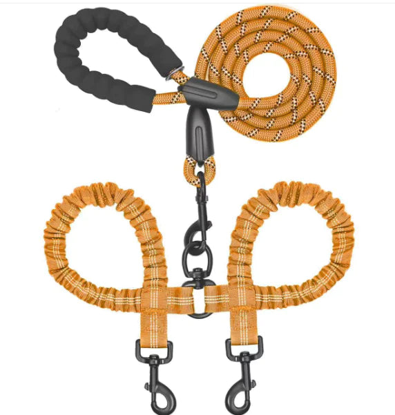 Dual Retractable Nylon Pet Leash