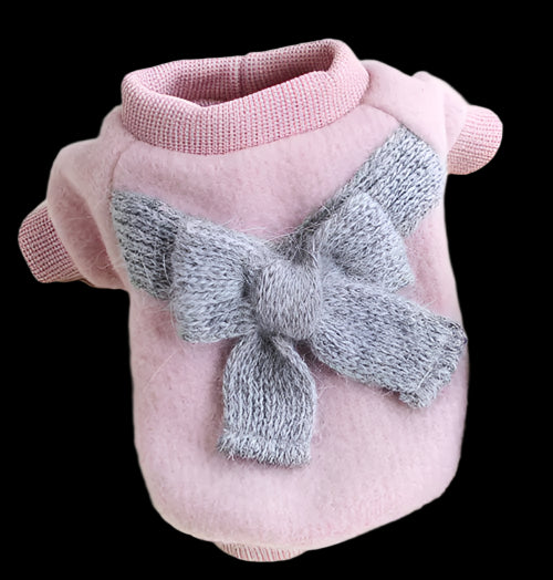 Fluffy Bowtie Pet Sweater