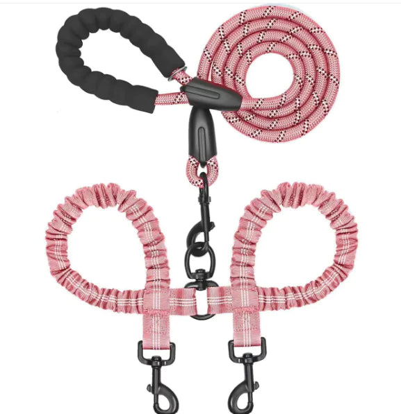 Dual Retractable Nylon Pet Leash